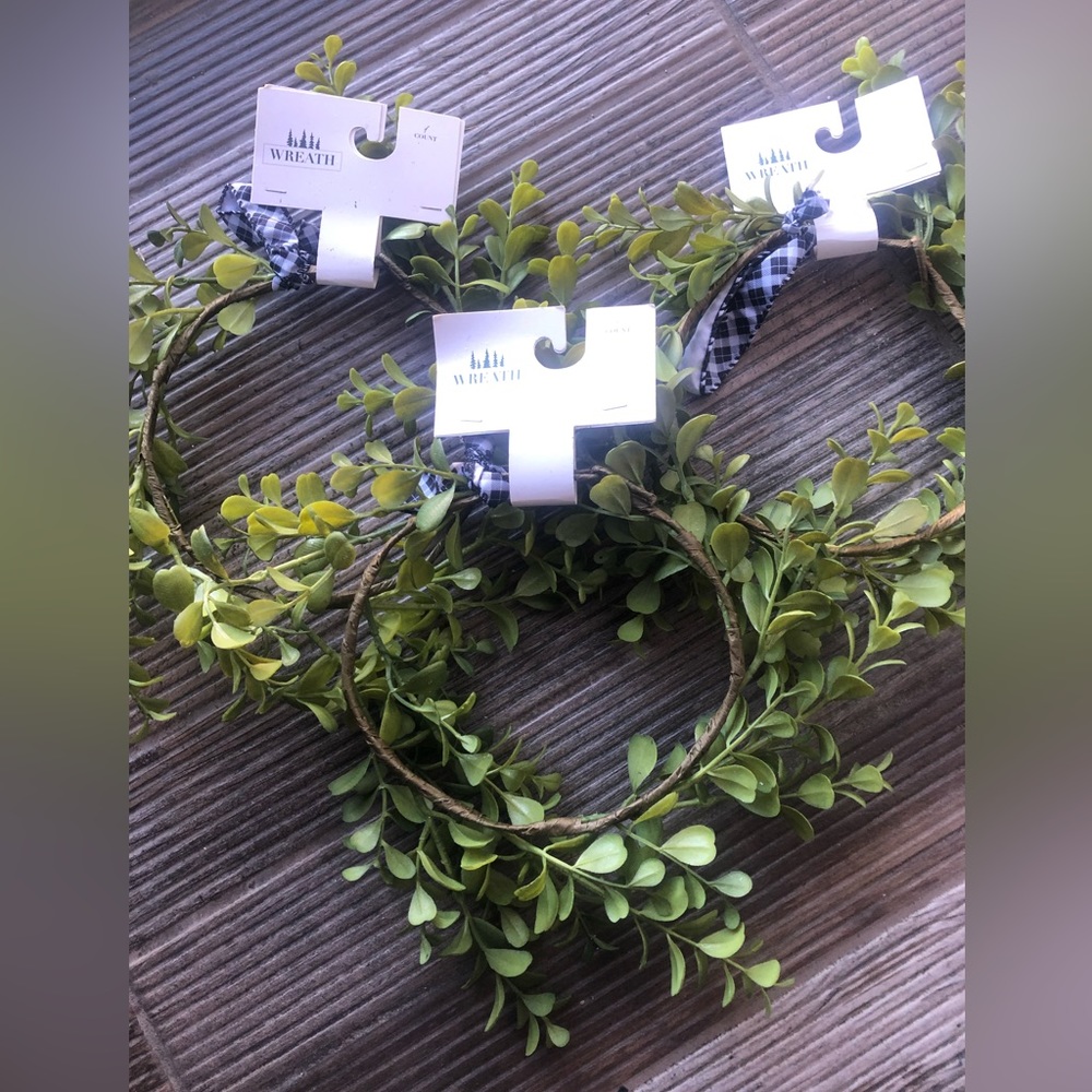 3 Sets- Farmhouse Boxwood Wreaths